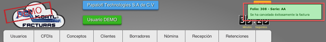 Notificación de cancelado - koatl facturas