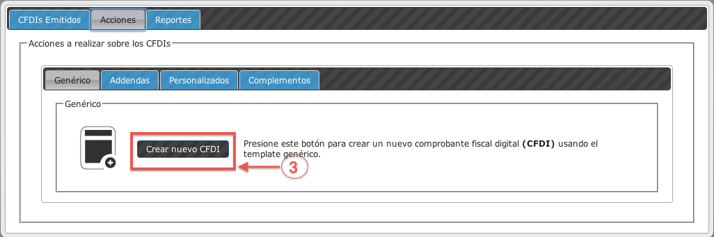 botón crear nuevo CFDI - koatl facturas