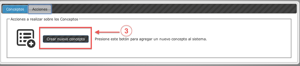 botón crear nuevo concepto - koatl facturas