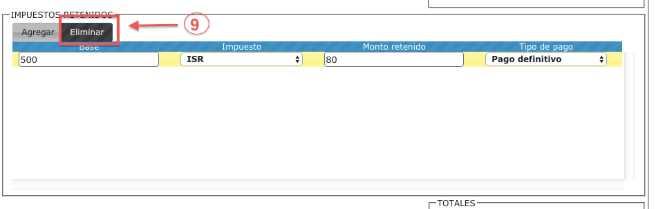 boton eliminar partida - koatl facturas