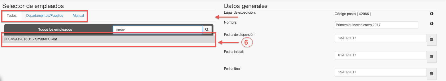 selector de empleados - koatl facturas