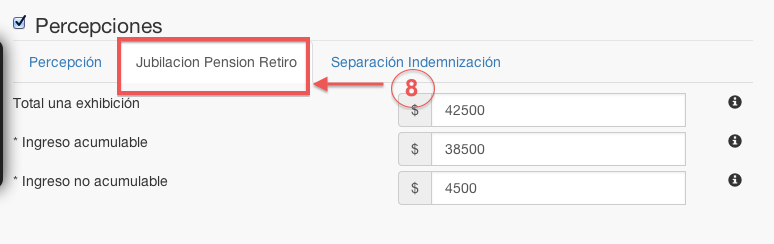 Agregar percepción - koatl facturas